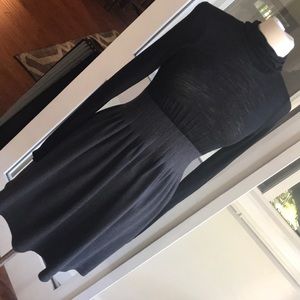 Theory Sheer top Turtleneck dress